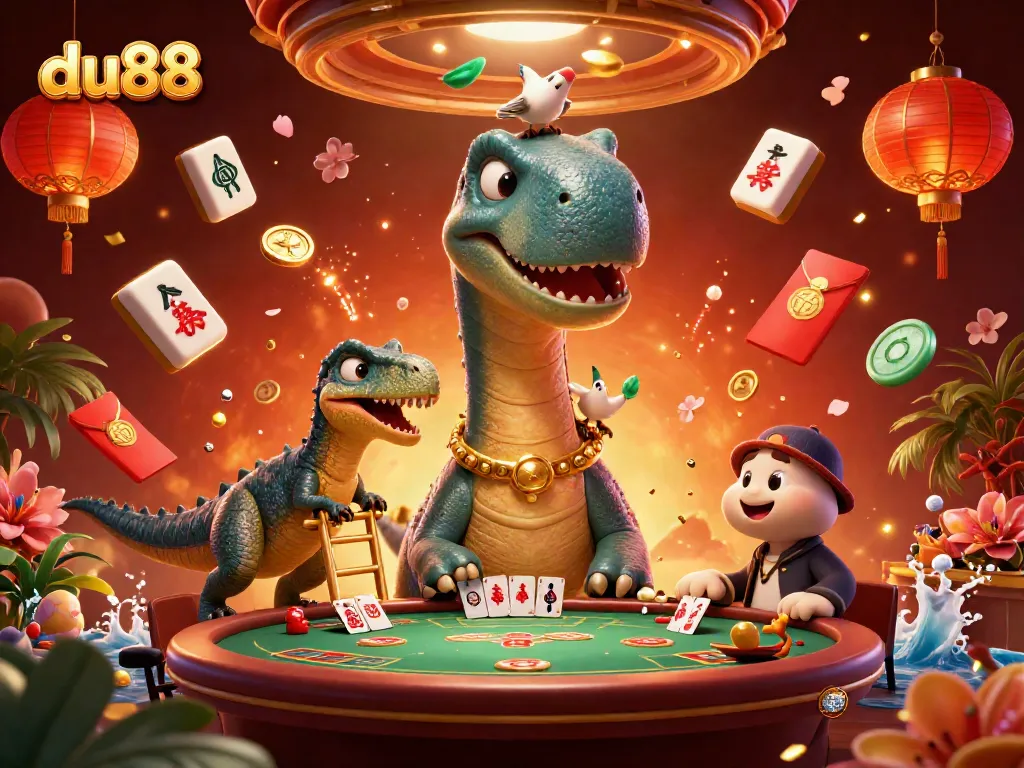 Engage in thrilling gameplay at du88 with dynamic characters in an exciting casino scene.