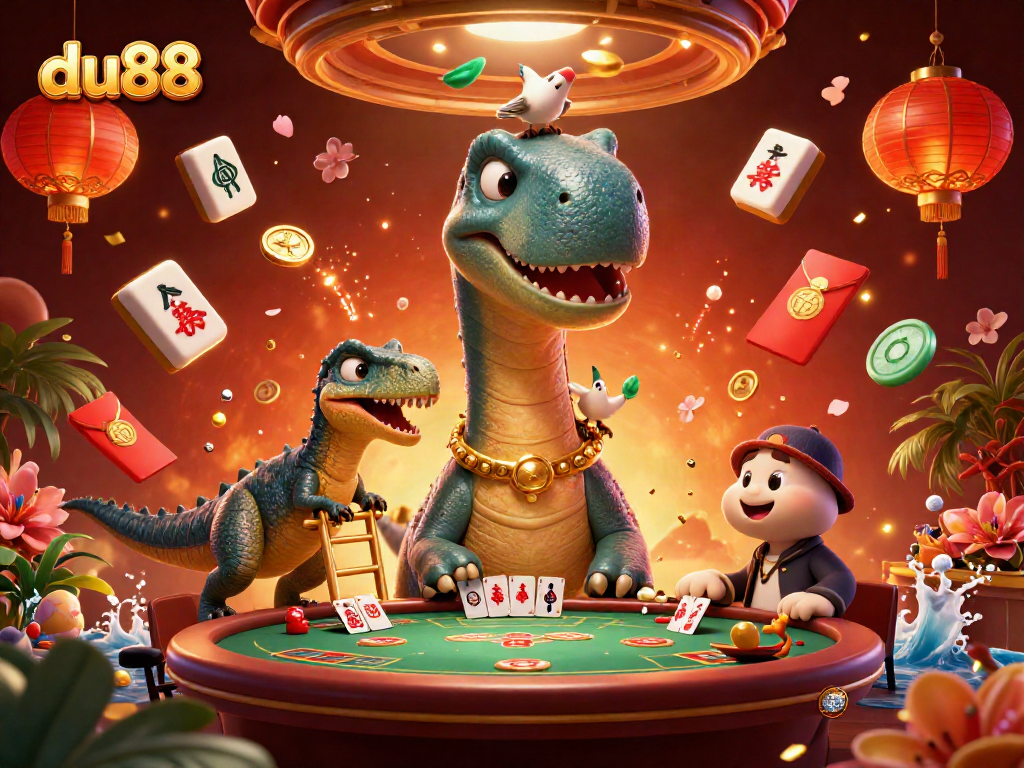 Engage in thrilling gameplay at du88 with dynamic characters in an exciting casino scene.