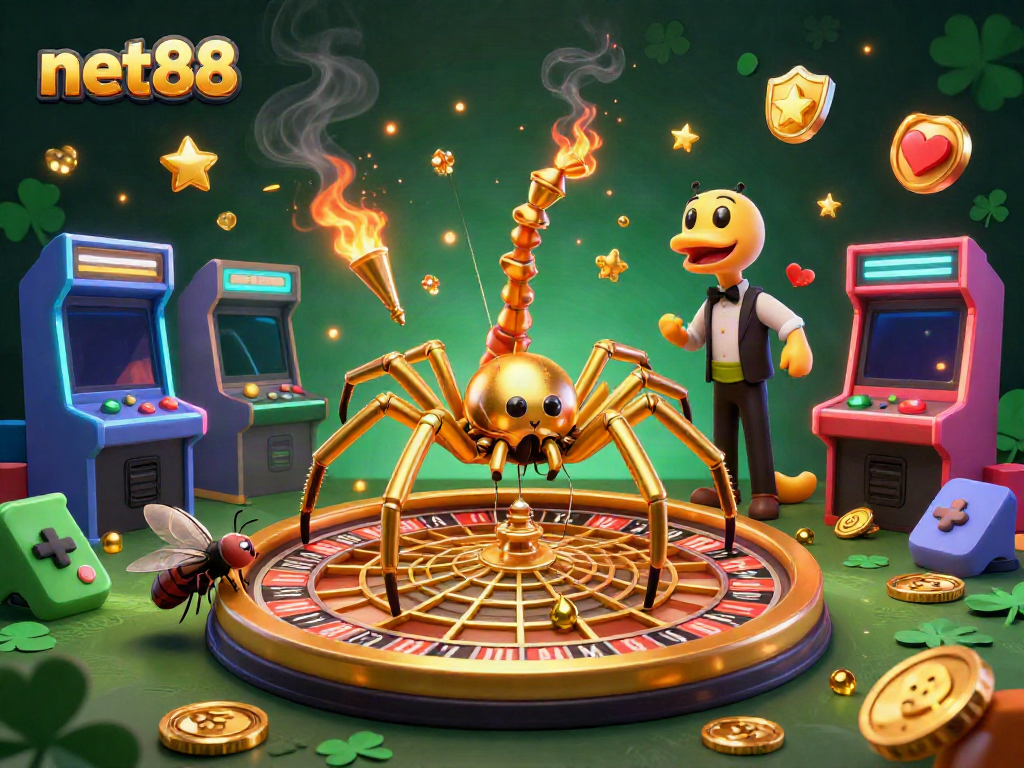 Experience the thrill of betting at net88 with this dynamic 3D casino scene.