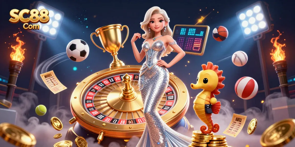 Experience thrilling games at SC88 Com featuring a glamorous mermaid and roulette!