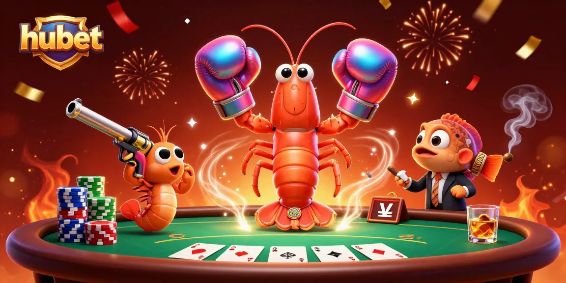 Experience immersive gambling excitement with hubet at a vibrant poker showdown illustration.