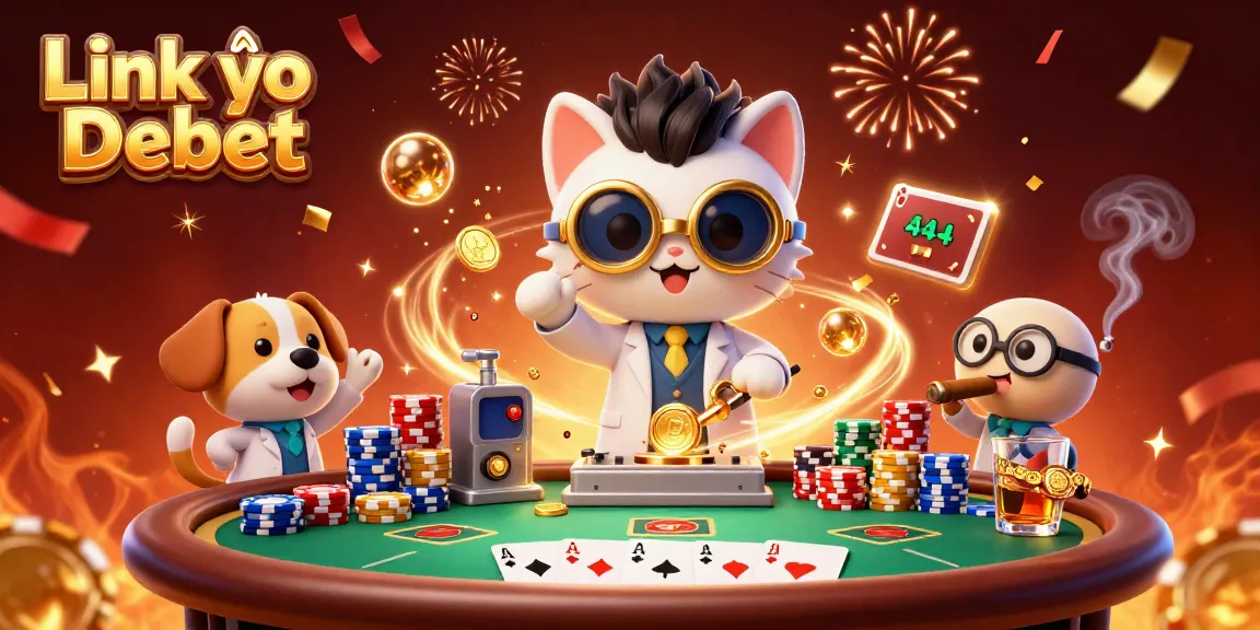 Engage with the excitement of Link vào Debet, featuring a vibrant casino scene with poker elements.