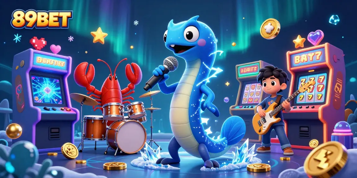 Experience 89BET's dynamic underwater casino atmosphere with electric eel DJing amidst vibrant game elements.