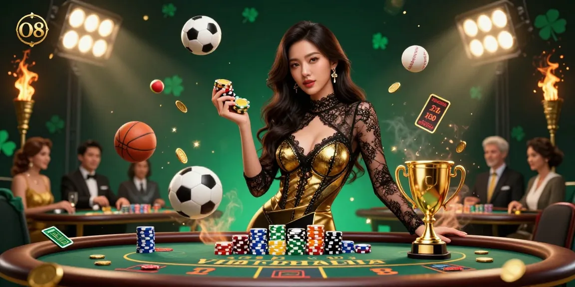O8 players enjoying high-stakes baccarat, immersing in an exclusive casino ambiance.