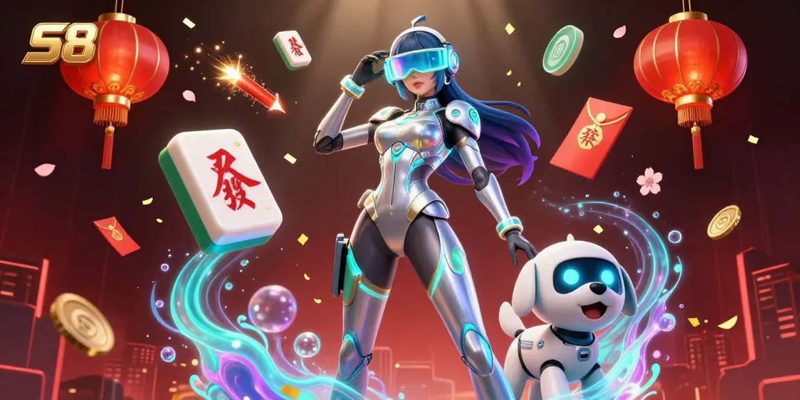 Engage in thrilling gameplay with S8, surrounded by vibrant casino elements and a dynamic holographic interface.