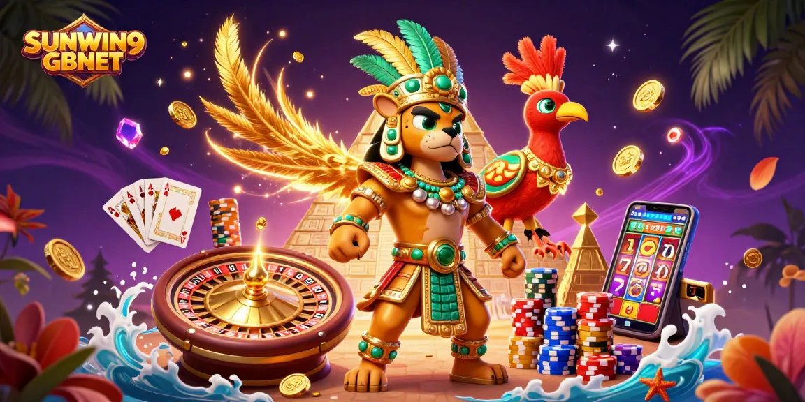 Play and win with SUNWIN9 GBNET in this vibrant casino scene filled with excitement.