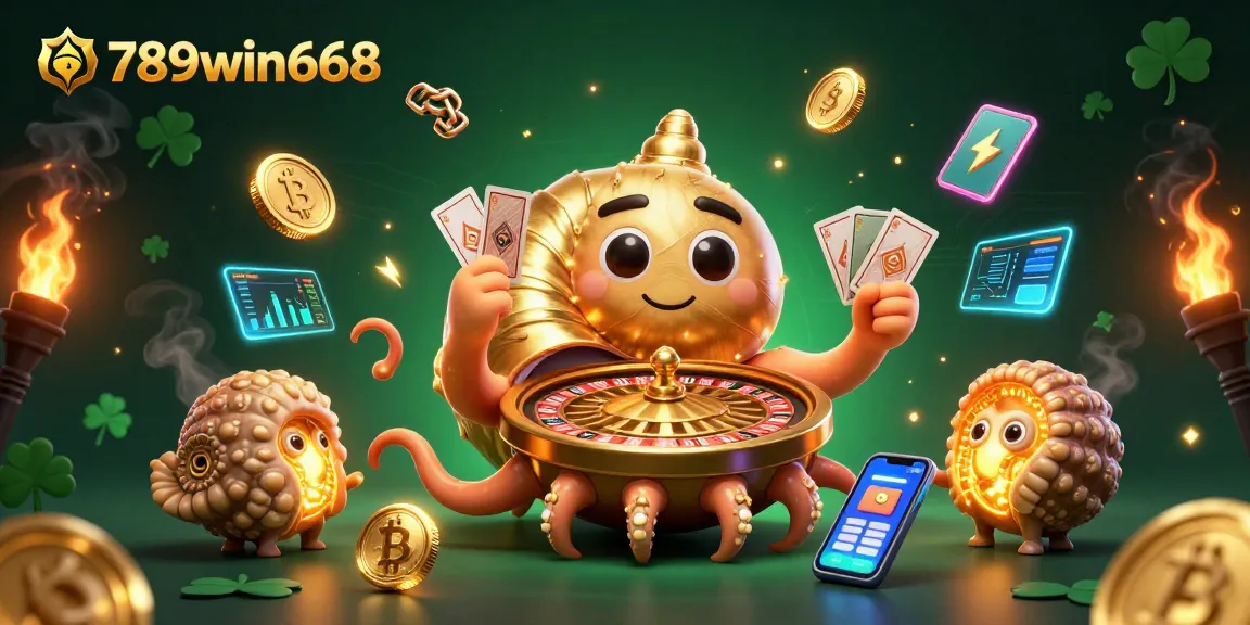 Engage with thrilling 789win668 casino action featuring a giant nautilus and glowing coins.