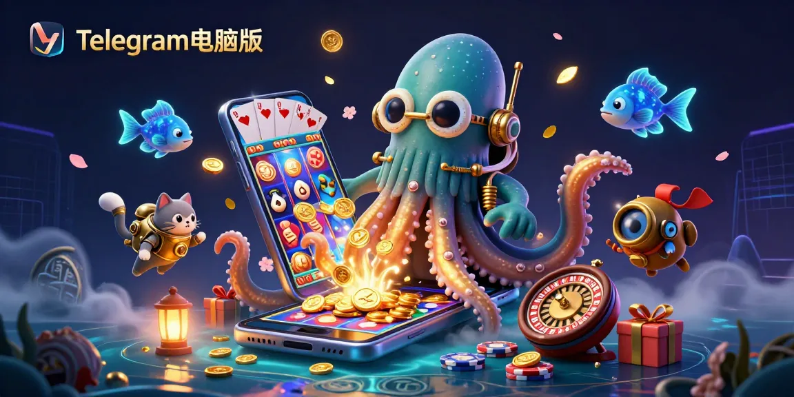 通过沉浸式游戏与Telegram电脑版互动，体验黄金触手和多彩的老虎机游戏。