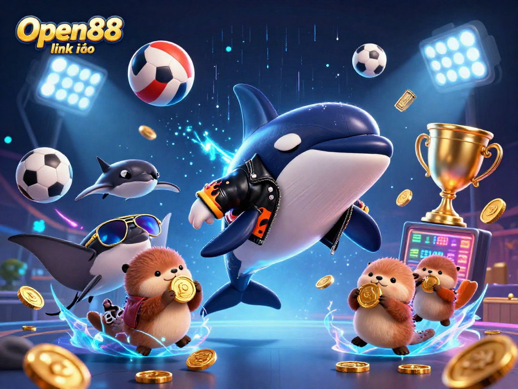 Experience high-energy play with Open88 link vào amid thrilling sports betting action featuring dynamic 3D characters.