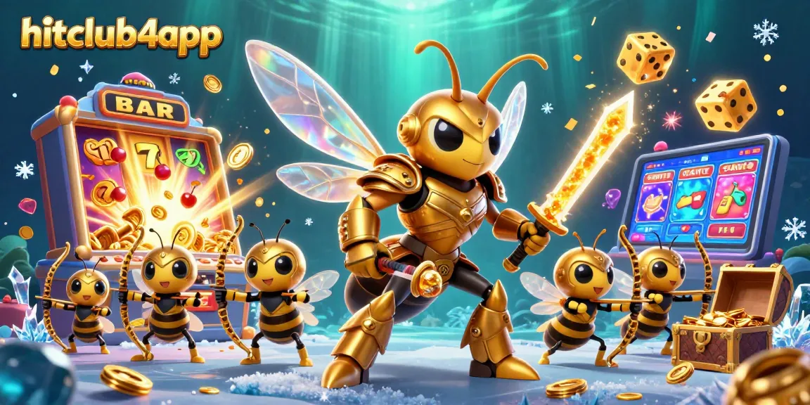 Experience thrilling jackpots at hitclub4app with this vibrant casino-themed illustration.