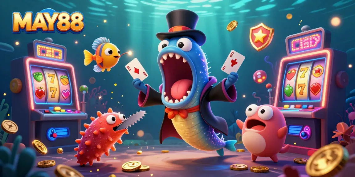 MAY88 celebrates immersive slot gaming with a dynamic underwater magic act featuring unique sea creatures.