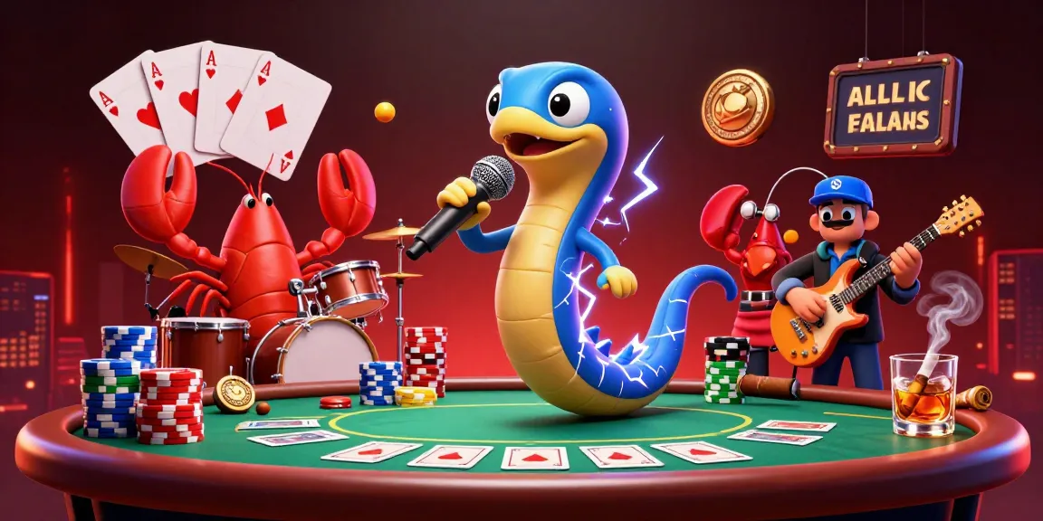 Experience nbet action in an underwater casino scene with electric eel DJ and vibrant poker moments