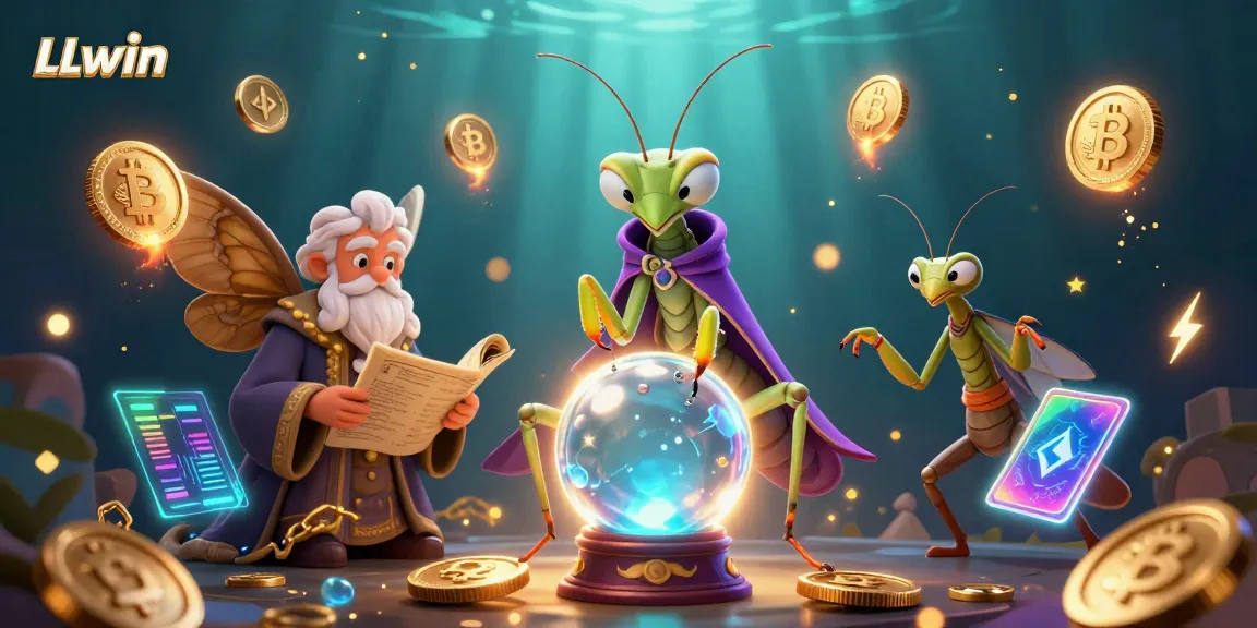 Engage with LLwin's exciting gaming universe featuring vibrant casino characters and crypto elements.