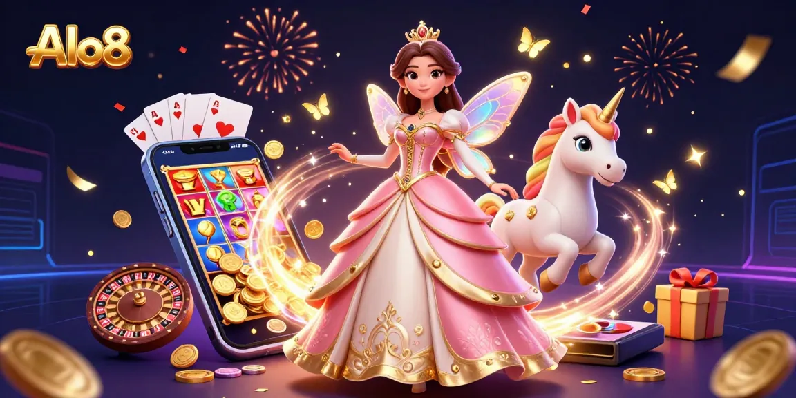 Experience the enchanting gaming world of Alo8 with thrilling slot games and vibrant visuals.