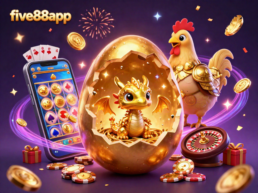Engage with five88app and discover thrilling casino adventures featuring golden dragons and poker chips.